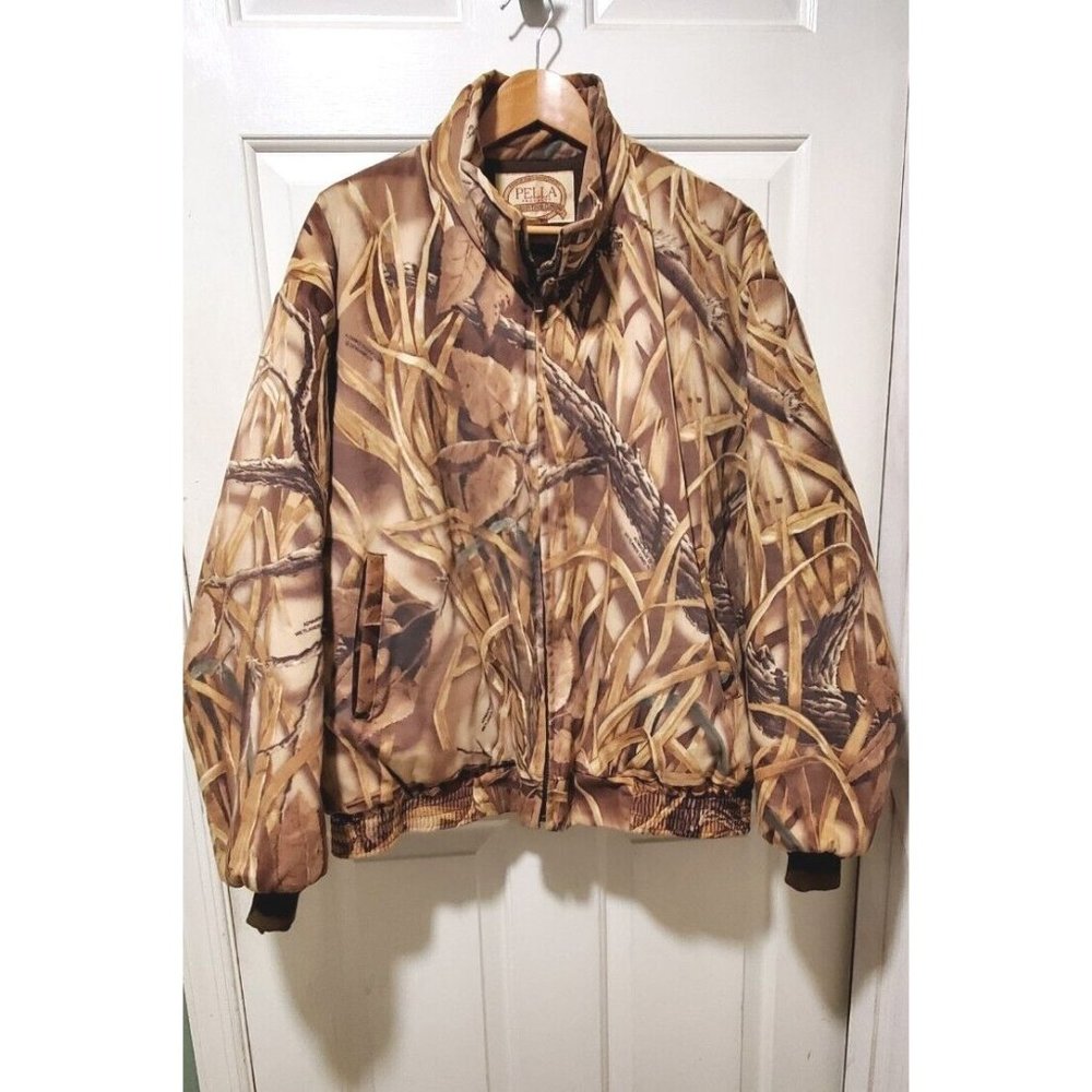 VINTAGE Pella Products Jacket Men's XL Camo Lined Hunting Coat